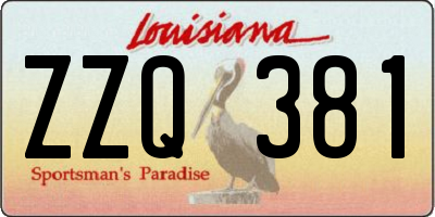 LA license plate ZZQ381
