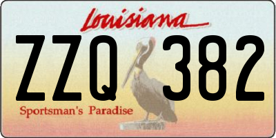 LA license plate ZZQ382