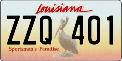 LA license plate ZZQ401