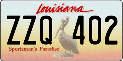 LA license plate ZZQ402
