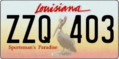 LA license plate ZZQ403
