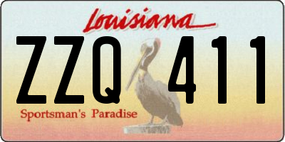 LA license plate ZZQ411