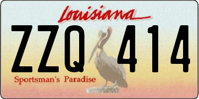 LA license plate ZZQ414