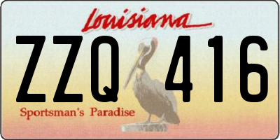 LA license plate ZZQ416