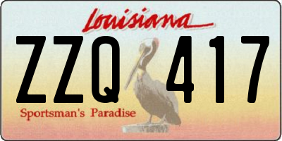 LA license plate ZZQ417