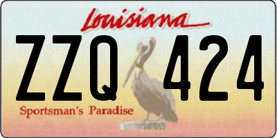 LA license plate ZZQ424