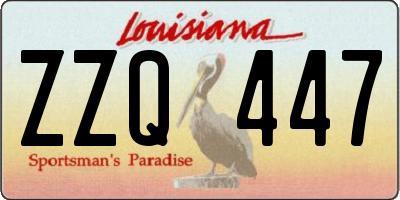 LA license plate ZZQ447