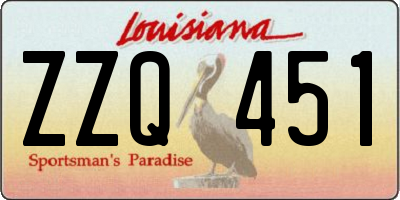 LA license plate ZZQ451