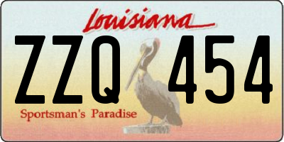 LA license plate ZZQ454