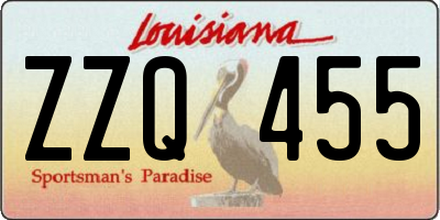 LA license plate ZZQ455