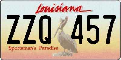 LA license plate ZZQ457