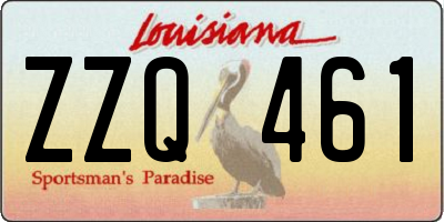 LA license plate ZZQ461