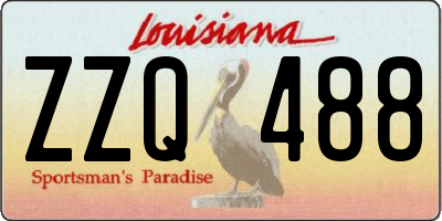 LA license plate ZZQ488