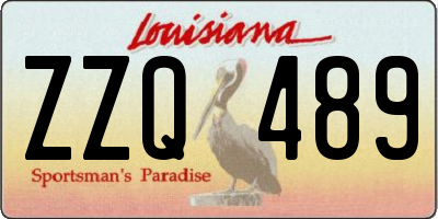 LA license plate ZZQ489