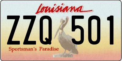 LA license plate ZZQ501