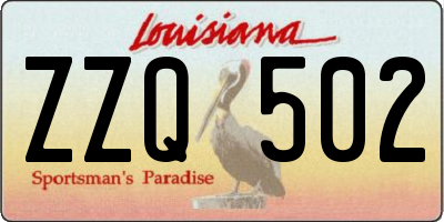 LA license plate ZZQ502