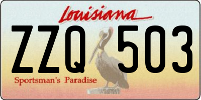 LA license plate ZZQ503