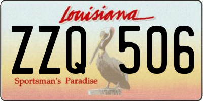 LA license plate ZZQ506