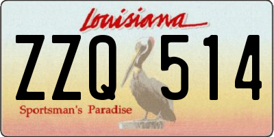 LA license plate ZZQ514