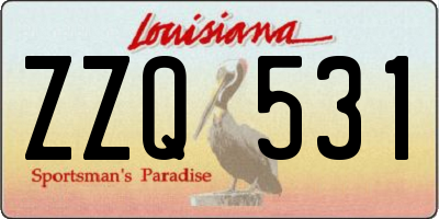 LA license plate ZZQ531