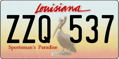 LA license plate ZZQ537