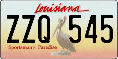 LA license plate ZZQ545