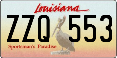 LA license plate ZZQ553