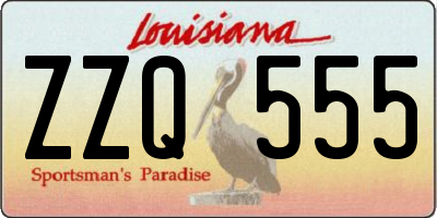 LA license plate ZZQ555