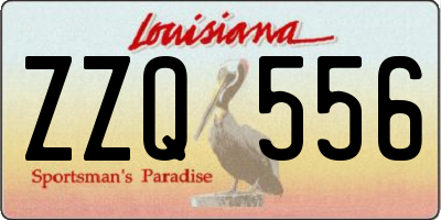 LA license plate ZZQ556