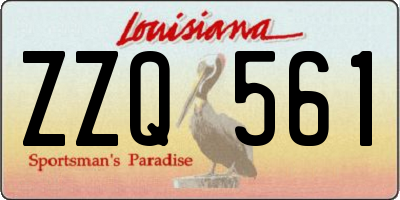 LA license plate ZZQ561