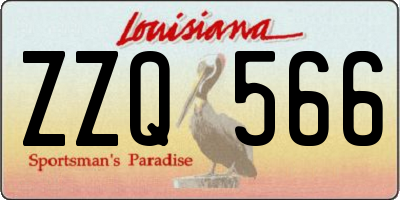 LA license plate ZZQ566
