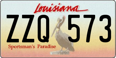 LA license plate ZZQ573