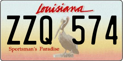 LA license plate ZZQ574