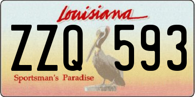 LA license plate ZZQ593