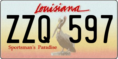 LA license plate ZZQ597
