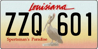LA license plate ZZQ601