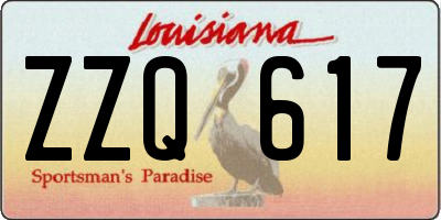 LA license plate ZZQ617