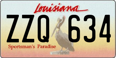LA license plate ZZQ634