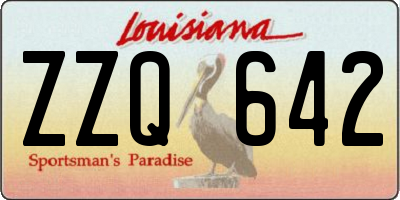 LA license plate ZZQ642