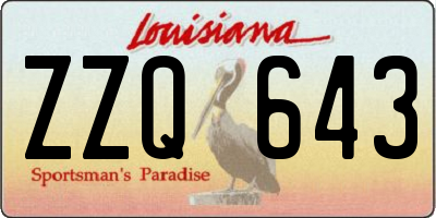 LA license plate ZZQ643