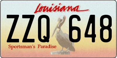 LA license plate ZZQ648