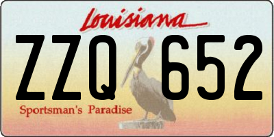 LA license plate ZZQ652