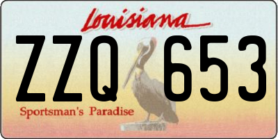 LA license plate ZZQ653