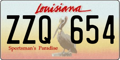 LA license plate ZZQ654