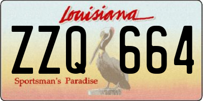 LA license plate ZZQ664