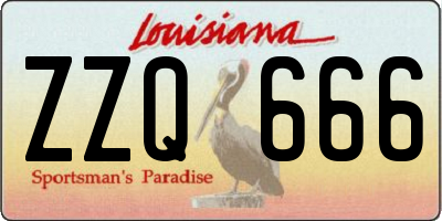 LA license plate ZZQ666