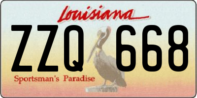 LA license plate ZZQ668