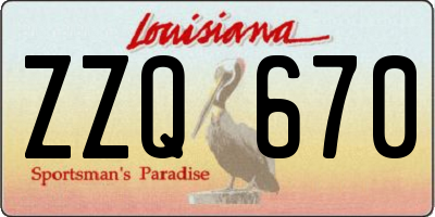 LA license plate ZZQ670