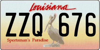 LA license plate ZZQ676
