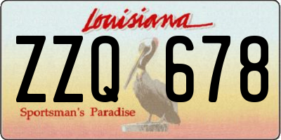LA license plate ZZQ678